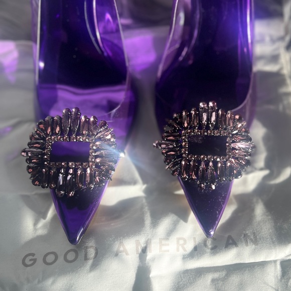 GOOD AMERICAN CINDER-F*CKING-RELLA JEWELED CLEAR PUMP NWOB - Picture 10 of 16